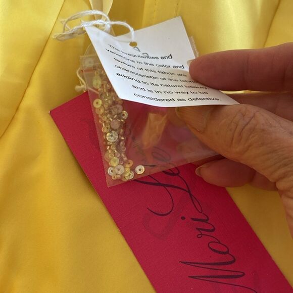 New Mori Lee By Madeline Gardner Yellow Tulle Mini Prom Party Dress Juniors Sz 5 - Picture 7 of 16